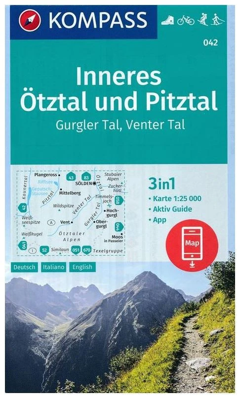 Kompass Carte Randonnée 042 Inneres Ötztal, Pitztal, Gurgler Tal 3 Kompass Carte Randonnée 042 Inneres Ötztal, Pitztal, Gurgler Tal