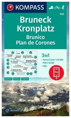 Kompass Carte Randonnée 045 Bruneck, Kronplatz, Brunico, Plan De Corones