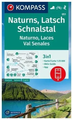 Kompass Carte Randonnée 051 Naturns, Latsch, Schnalstal / Naturno, Laces, Val Senales