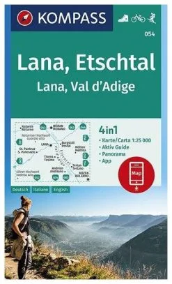 Kompass Carte Randonnée 054 Lana, Etschtal