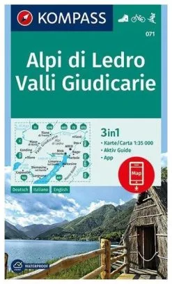 Kompass Carte Randonnée 071 Alpi DO Ledro, Valli Giudicarie