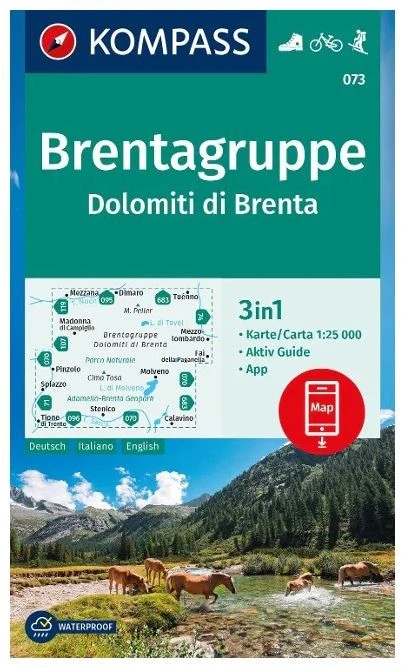 Kompass Carte Randonnée 073 Brentagruppe, Dolomiti DO Brenta 3 Kompass Carte Randonnée 073 Brentagruppe, Dolomiti DO Brenta