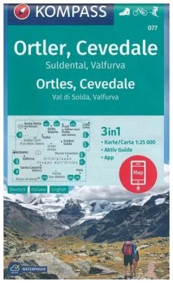 Kompass Carte Randonnée 077 Ortler, Cevedale