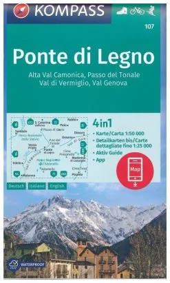 Kompass Carte Randonnée 107 Ponte DO Legno