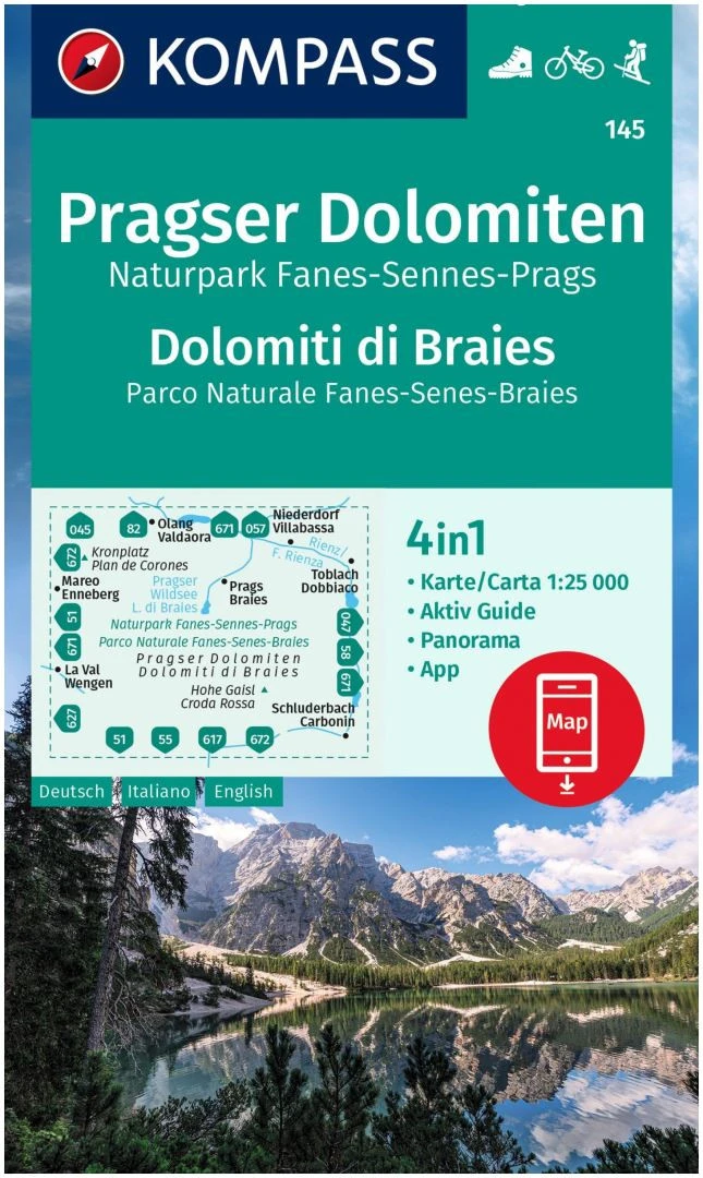 Kompass Carte Randonnée 145 Pragser Dolomites 3 Kompass Carte Randonnée 145 Pragser Dolomites