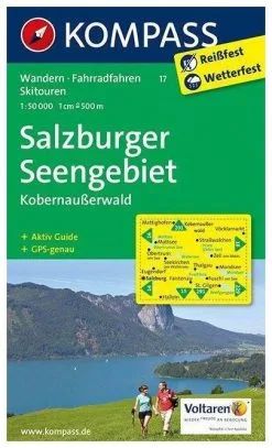 Kompass Carte Randonnée 17 Salzburger Seengebiet, Kobernausserwald