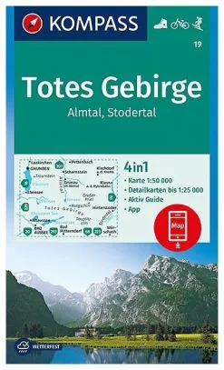 Kompass Carte Randonnée 19 Totes Gebirge, Almtal, Stodertal