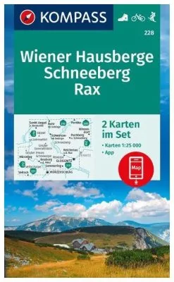Kompass Carte Randonnée 228 Wiener Hausberge, Schneeberg, Rax