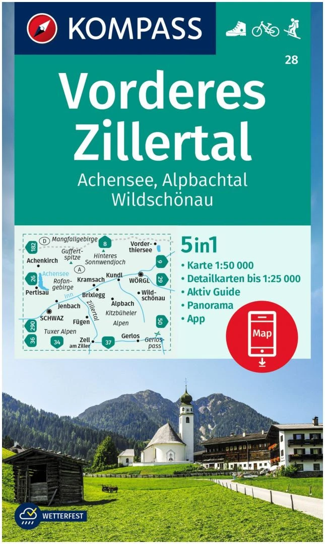 Kompass Carte Randonnée 28 Vorderes Zillertal, Achensee, Alpbachtal, Wilds 3 Kompass Carte Randonnée 28 Vorderes Zillertal, Achensee, Alpbachtal, Wilds