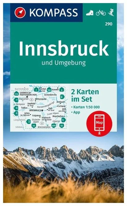 Kompass Carte Randonnée 290 Innsbruck En Environs 3 Kompass Carte Randonnée 290 Innsbruck En Environs