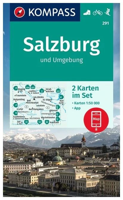 Kompass Carte Randonnée 291 Salzbourg En Environs 3 Kompass Carte Randonnée 291 Salzbourg En Environs