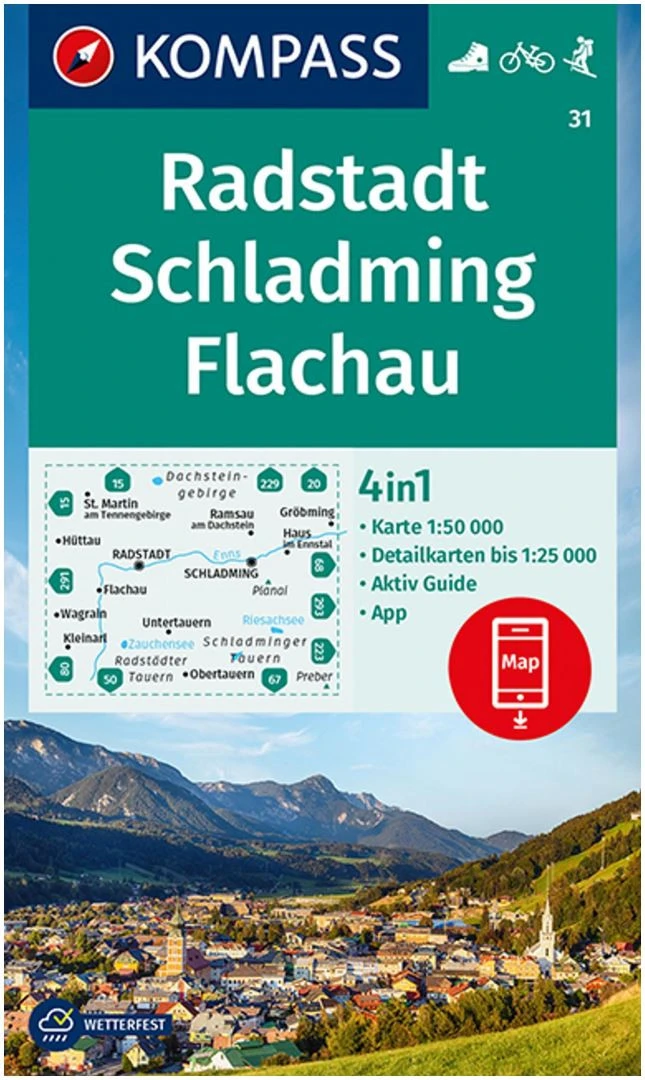 Kompass Carte Randonnée 31 Radstadt, Schladming, Flachau 3 Kompass Carte Randonnée 31 Radstadt, Schladming, Flachau
