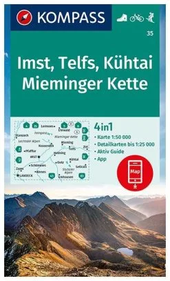 Kompass Carte Randonnée 35 Imst,Telfs, Kühtai, Mieminger Kette