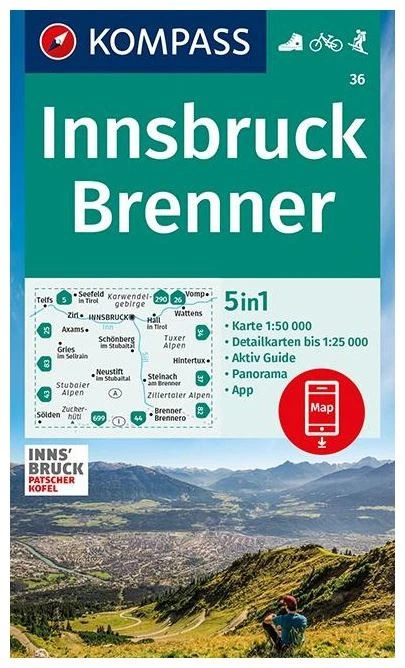 Kompass Carte Randonnée 36 Innsbruck, Brenner 3 Kompass Carte Randonnée 36 Innsbruck, Brenner