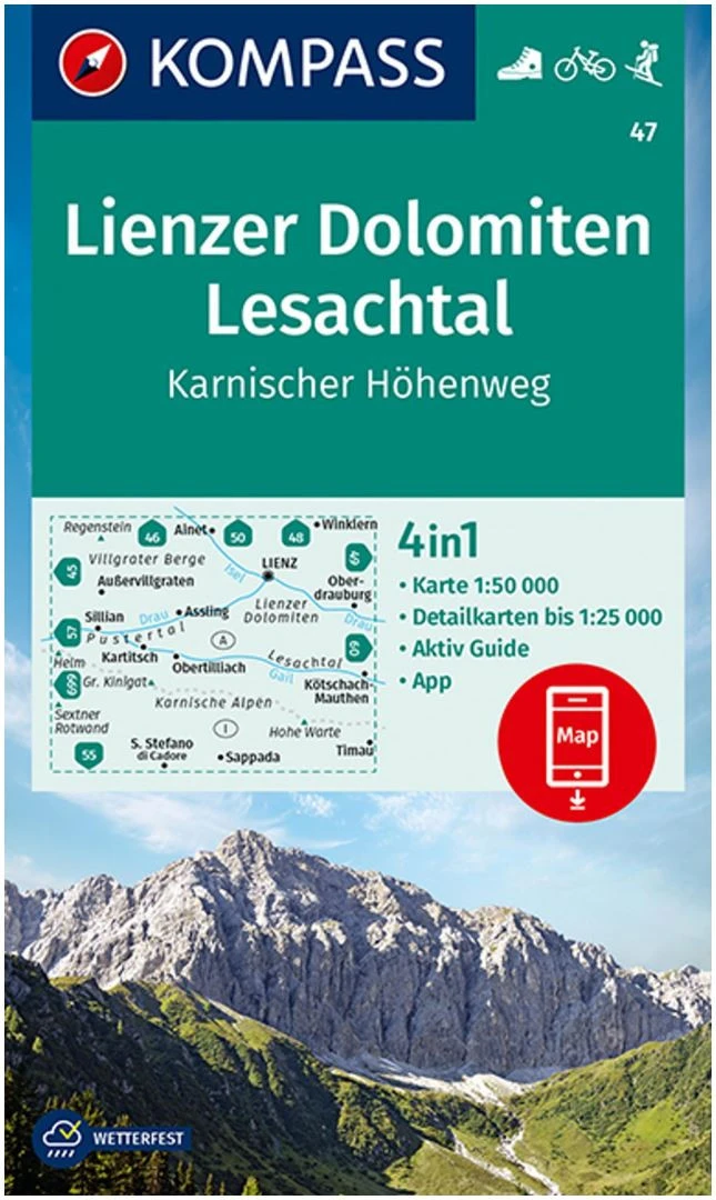 Kompass Carte Randonnée 47 Lienzer Dolomites, Lesachtal 3 Kompass Carte Randonnée 47 Lienzer Dolomites, Lesachtal