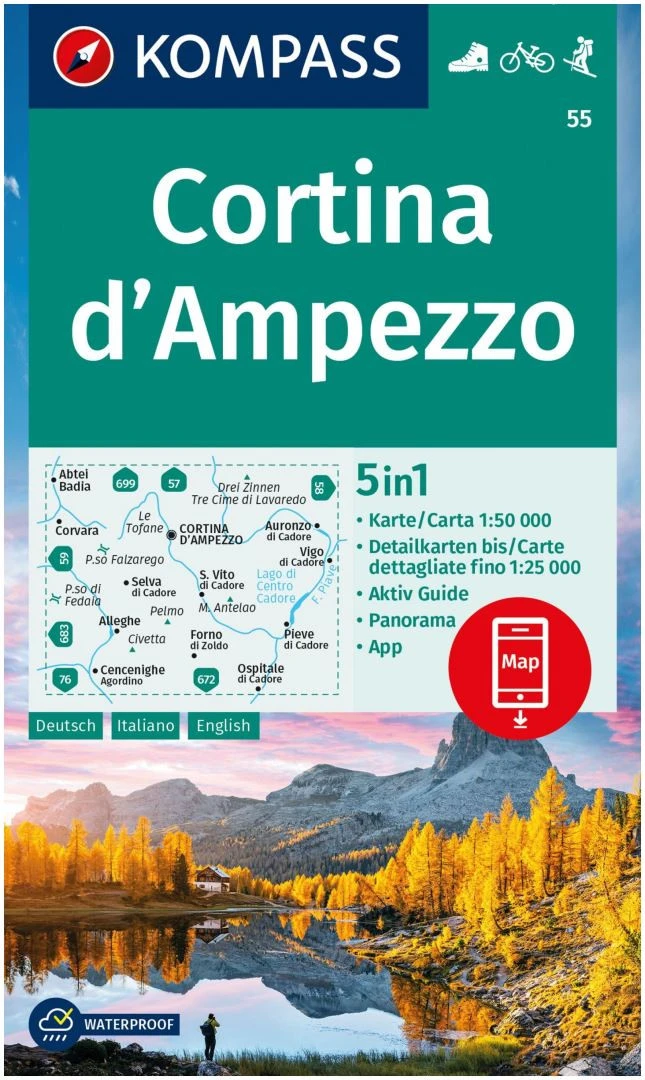 Kompass Carte Randonnée 55 Cortina D'Ampezzo 3 Kompass Carte Randonnée 55 Cortina D'Ampezzo