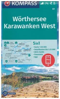Kompass Carte Randonnée 61 Wörthersee, Karawanken West