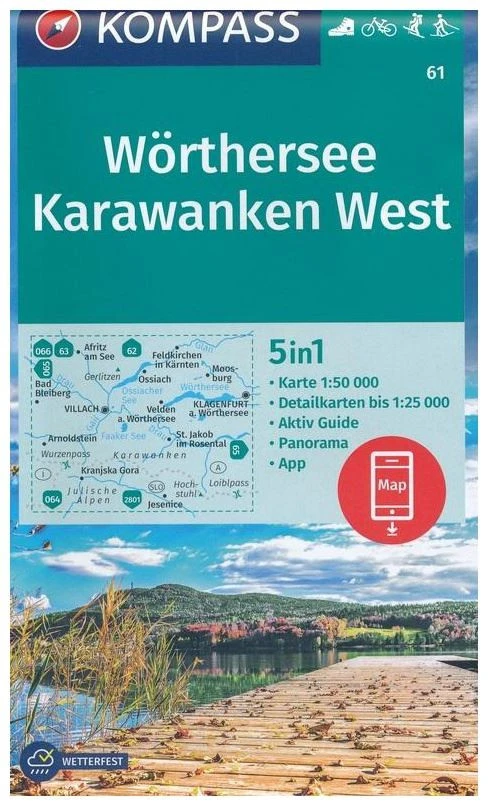 Kompass Carte Randonnée 61 Wörthersee, Karawanken West 3 Kompass Carte Randonnée 61 Wörthersee, Karawanken West