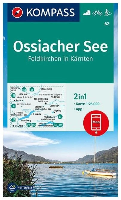 Kompass Carte Randonnée 62 Ossiacher See, Feldkirchen En Kärnten 3 Kompass Carte Randonnée 62 Ossiacher See, Feldkirchen En Kärnten