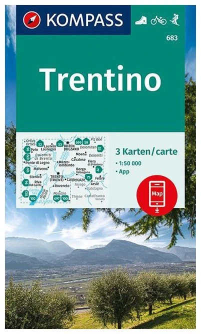 Kompass Carte Randonnée 683 Trentino 3 Kompass Carte Randonnée 683 Trentino