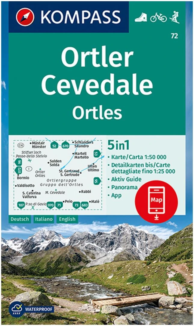 Kompass Carte Randonnée 72 Ortler/Ortles, Cevedale 3 Kompass Carte Randonnée 72 Ortler/Ortles, Cevedale