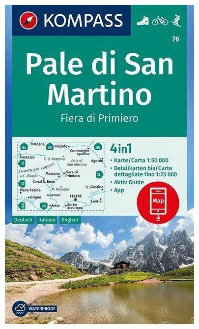 Kompass Carte Randonnée 76 Pale DO San Martino 3 Kompass Carte Randonnée 76 Pale DO San Martino