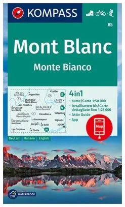 Kompass Carte Randonnée 85 Mont Blanc / Monte Bianco