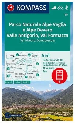 Kompass Carte Randonnée 89 Parco Naturale Alpe Veglia E Alpe Devero