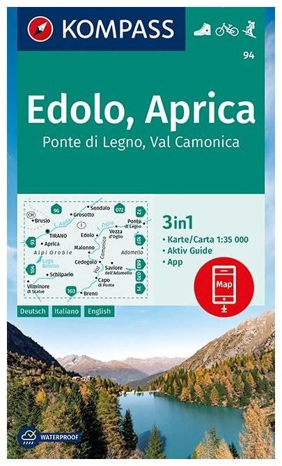 Kompass Carte Randonnée 94 Edolo, Aprica, Ponte DO Legno 3 Kompass Carte Randonnée 94 Edolo, Aprica, Ponte DO Legno
